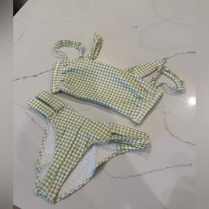 Montce Bikini - green & white
